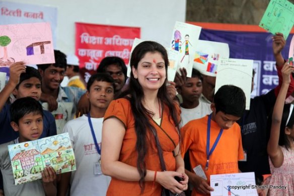 Thats me with the children at the pre launch event