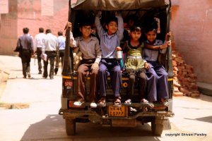 kids going home in a tempo