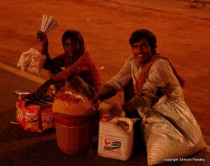 Two boys with Bhel puri