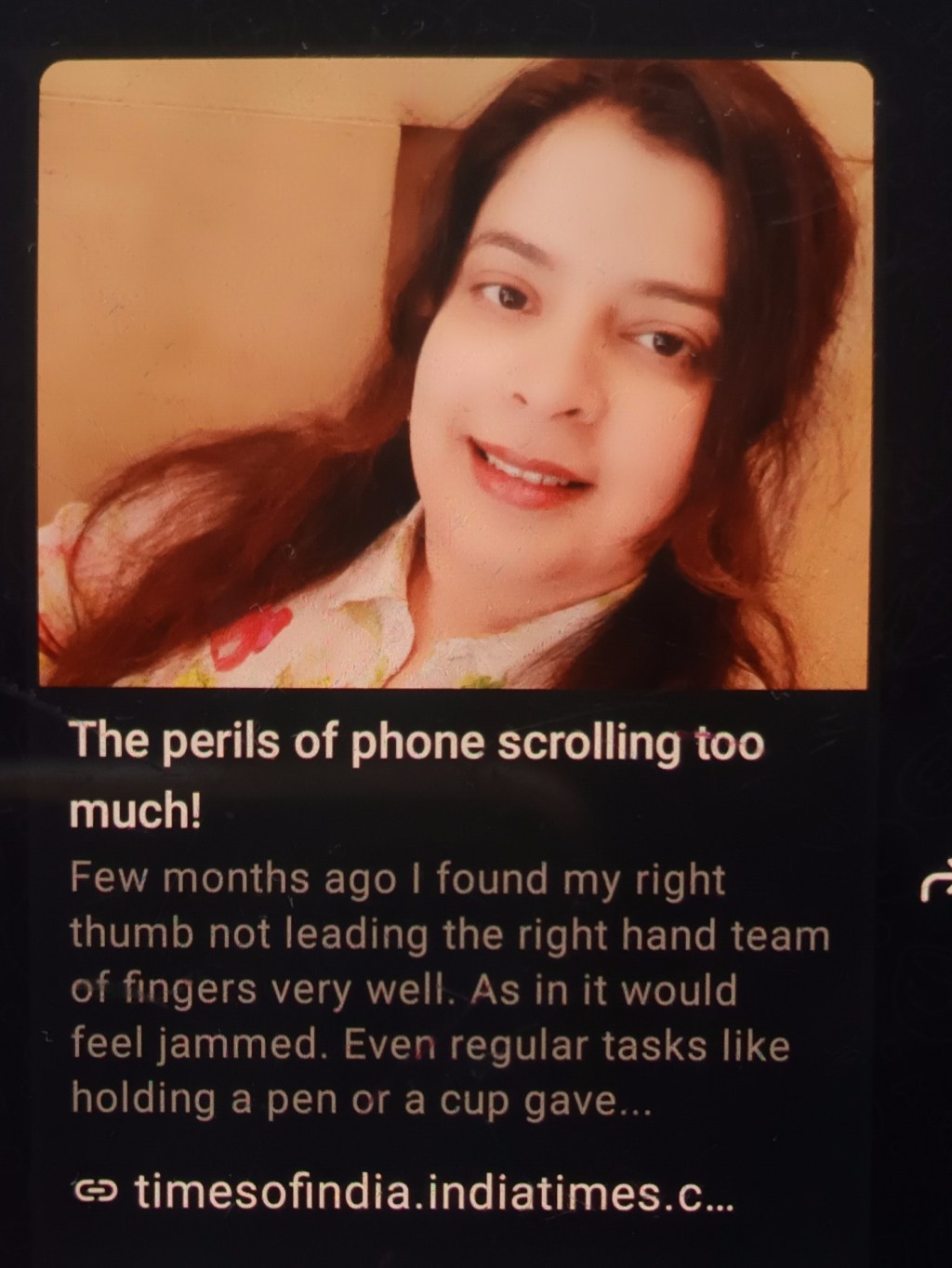 Perils of phone scrolling too much article @ Times of&nbsp;India